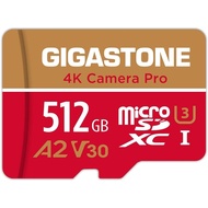 【5-Years Data Recovery】 GIGASTONE 512GB Micro SD Card, 4K Camera Pro, A2 V30 for Smartphone, Gopro, 