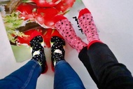 母親節禮物 紅肉火龍果花花果果襪 (2雙對稱組)