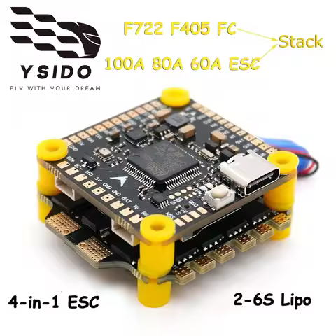 F405 V3 F722 Flight Controller BLS 4-in-1 60A 80A 100A ESC 2-6S Stack/Flytower for Remote Control FP
