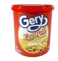 Gery wafer cream coklat gery egg roll gery butter cookies gerry wafer roll & ekstrudal 1 jar