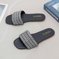 Shuiyu brand Korean style crystal diamond tsinelas ng mga kababaihan