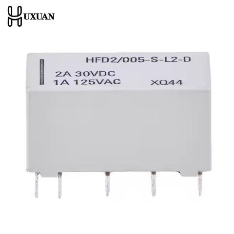 【New】5V coil bistable latching relay DPDT 30VDC 2A 1A 125VAC HFD2/005-S-L2-D realy