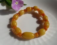 琥珀 Amber 古董蜜蠟 7.9克 雞油黃 手串 手鍊 老蜜蠟 藏傳 西藏