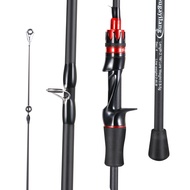 UL Portable 4 Sections 2.1m Carbon Spinning Casting Fishing Rod for Outdoor Tackle.