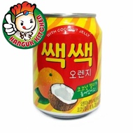 SacSac Orange Juice with Coconut Jelly Popular Korean Beverage 238ml (Single Can)  Lotte Hanguk Kitchen Korean Food Mart