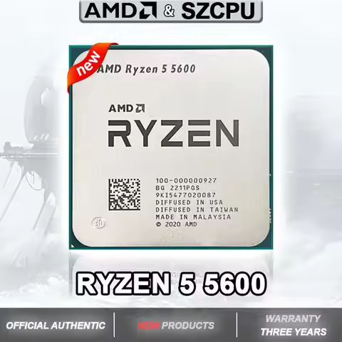 AMD R5 5600 Ryzen 5 5600 R5 5600 New 3.5 GHz 6-Core 12-Thread CPU 7NM L3=32M 100-000000927 Socket AM