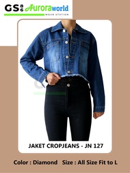 Auroraworld Jaket Croptop Jaket Jeans Wanita Jaket Wanita Jaket Denim Outer Crop Top Korea