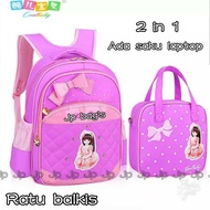 Back pack 2 in 1 children's backpack/ ratu balkis/ Children's character bag/ Bag/ laptop bag/