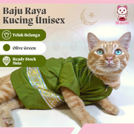 MaoH Baju Raya Kucing (Olive Green) Cat Clothes Baju Melayu Kucing Breathable &amp; Elegant Modern Baju Kucing