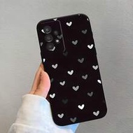 1pc Creative Heart-Shaped Enjoy Pattern Straight Edge Liquid Silicone Phone Case, Compatible With Ga