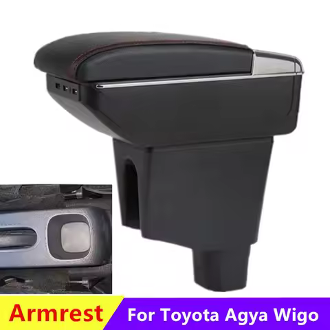 Car Armrest For Toyota Agya Armrest box For Toyota Agya Wigo Central Storage box Retrofit with USB C