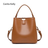 Canita Kolly New Style Genuine Leather Bucket Bag Brand Agent One-Shoulder Messenger Female Bag
