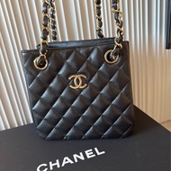 Chanel mini tote 25c黑金 全新