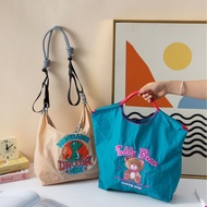 ️ Summer Canvas Bag Female ballchain Bag Shoulder Handbag Embroidery Large Capacity Travel Travel Co