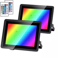 LAMPU SOROT OUTDOOR 10W 20W 30W 50W 100W RGB WARNA WARNI REMOTE LED 10WAT 100 WATT SNI REMOTE