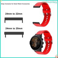 WU 1 Pair for 24mm to 22mm 20mm Connector Waterproof Connect Adapter Black Metal Watch Tool