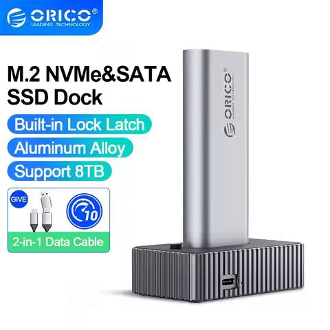 ORICO M.2 NVMe SATA SSD Enclosure SSD Docking Station Type-C 10Gbps External Docking Base with Lock 
