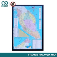 Frambie Malaysia Map | Framed Office Malaysia Map Print | Large Format 24x36 inch Black Frame