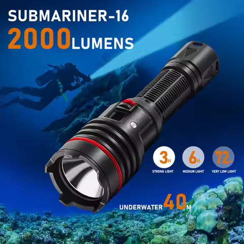LetonPower diving flashlight underwater light scuba diving flashlight, SM-16 underwater 100M, Type C