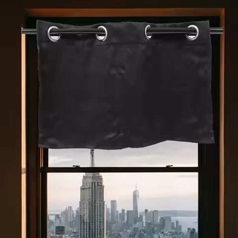 Pure Color Proof Shade Screen Short Curtain Valance 74x46cm Kitchen Balcony Home Rustic Modern Windo