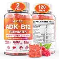 Sugar-Free ADK+Vitamin B12 Gummies - Vitamin D3 K2 10,000IU/ 5000IU, B12 5000mcg 2500mcg, K2 (MK-7)