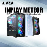 INPLAY tempered glass ATX case white/black pc case gaming case desktop case Inplay Meteor 03