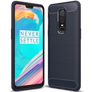 For Oneplus 6 Case Silicone Protection Shock Absorption Cover and Carbon Fiber Design Phone Casing