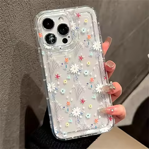 Korean Cute Flower Phone Case for Vivo Y17s Y78 Y77 Y36 Y35 Y02s V40 V29 V27 S15 4G 5G Pro Airbag An