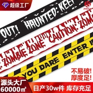 Halloween Props Forbidden Inside Dangerous Zombie Warning Isolation Warning Tape Scare Isolation War