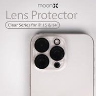 (Clear Series) MoonX Compatible With iP 16/ 15/ 14/ Pro/ Pro Max/ Plus 9H Tempered Glass Camera Lens