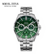 Solvil et Titus Saber Chronograph Quartz in Green Gradient Dial and Stainless Steel Bracelet Men Watch W06-03337-012