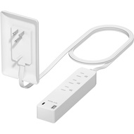 LIDER Outlet Extender with 3 Receptacles, 12W USB-A & USB-C, Ultra-Thin Wall Plate Plug with Cord Ex