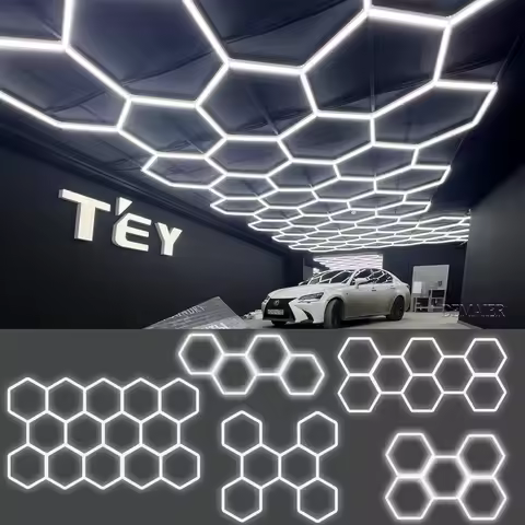220V Honeycomb Led DIY Garage Light Hexagon Led Lamp Tube Barbershop Lighting For Workshop 4S Car Sh