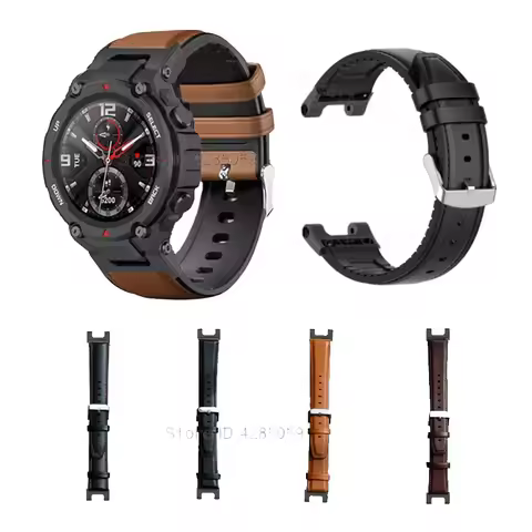 For Xiaomi Amazfit T-Rex Pro Watchband Leather Silicone Watch Band For Huami Amazfit T Rex 2 3 Smart