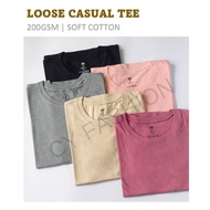 7 Color T shirt Lelaki Tshirt Perempuan 200GSM Cotton Basic Casual Tee Plain T shirt