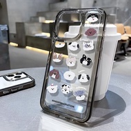 transparent black space case for iphone 14ProMax 13 11 12 7Plus X XR XS Max full bear dog icons Cove
