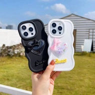 Casing for IPhone 15 11 X XS MAX 7 8 6 6S Plus Pro MAX Anti Fall Bow Soft Candy Colors Flowing Sand 