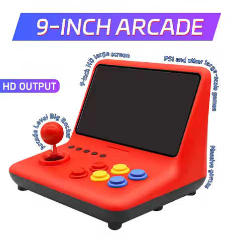 Coopreme A12 9-Inch IPS Large Screen Arcade Game Console with 5000 Games Double Joystick Desktop GBA