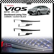 Toyota Vios NCP150 2013 - 2017 Dashboard Lining Trim Carbon Fiber Black Interior Accessories 2014 20