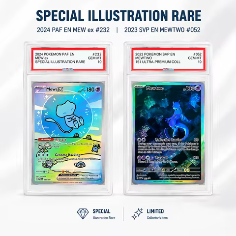 PTCG Anime DIY Proxy Graded Collection Card Mew Ex Illustration Rare Mewtwo Ultra Rare GEM MT 10 Swi