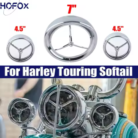 For Harley Touring Electra Tour Street Glide Road King 7'' Headlight & 4.5" Chrome Front Spike Headl
