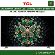 TCL 55 65 Inch QD Mini LED 144Hz 4K UHD HDR10+ Dolby Vision Dolby Atmos MEMC Google TV 55C6K 65C6K