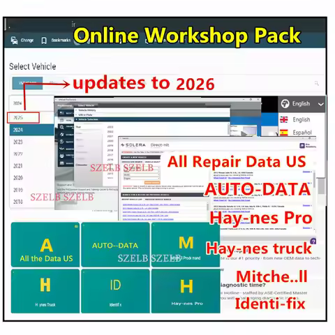 2026 All Repair Data Online Account for wholedata US,Auto-data,Mit..chell, hay-nes pro,Identi-fix Wo