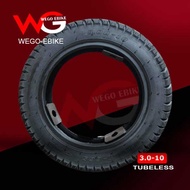 Ebike tubeless tire  3.00-10 / 3 x 10 Exterior, 3 wheel Ebike, Scooter Type Exterior, High Quality.