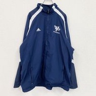古著adidas運動外套/球衣，海軍藍，XL碼