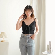 Women's Ribbon Tank Top V-Neck Crop Tank Top Women's Top 196