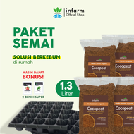 Paket Semai Lengkap Media Semai 4 Cocopeat 1 Tray Semai Bonus 2 Benih Super Infarm