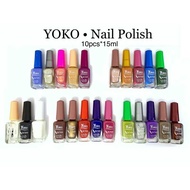 & YOKO 10Pcs/Set Nail Polish 10*15Ml Regular Nail Polish 10Colors.