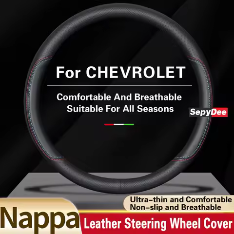 15 Inch Nappa Leather Car Steering Wheel Cover for CHEVROLET Equinox EV Colorado Silverado Camaro No