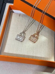 愛馬仕康康包滿鑽項鍊｜玫瑰金/白金色可選｜經典康康造型｜香港順豐包郵